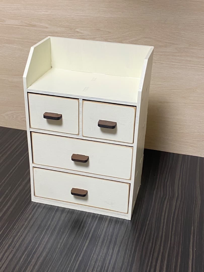 木製小物収納 4段 ホワイト