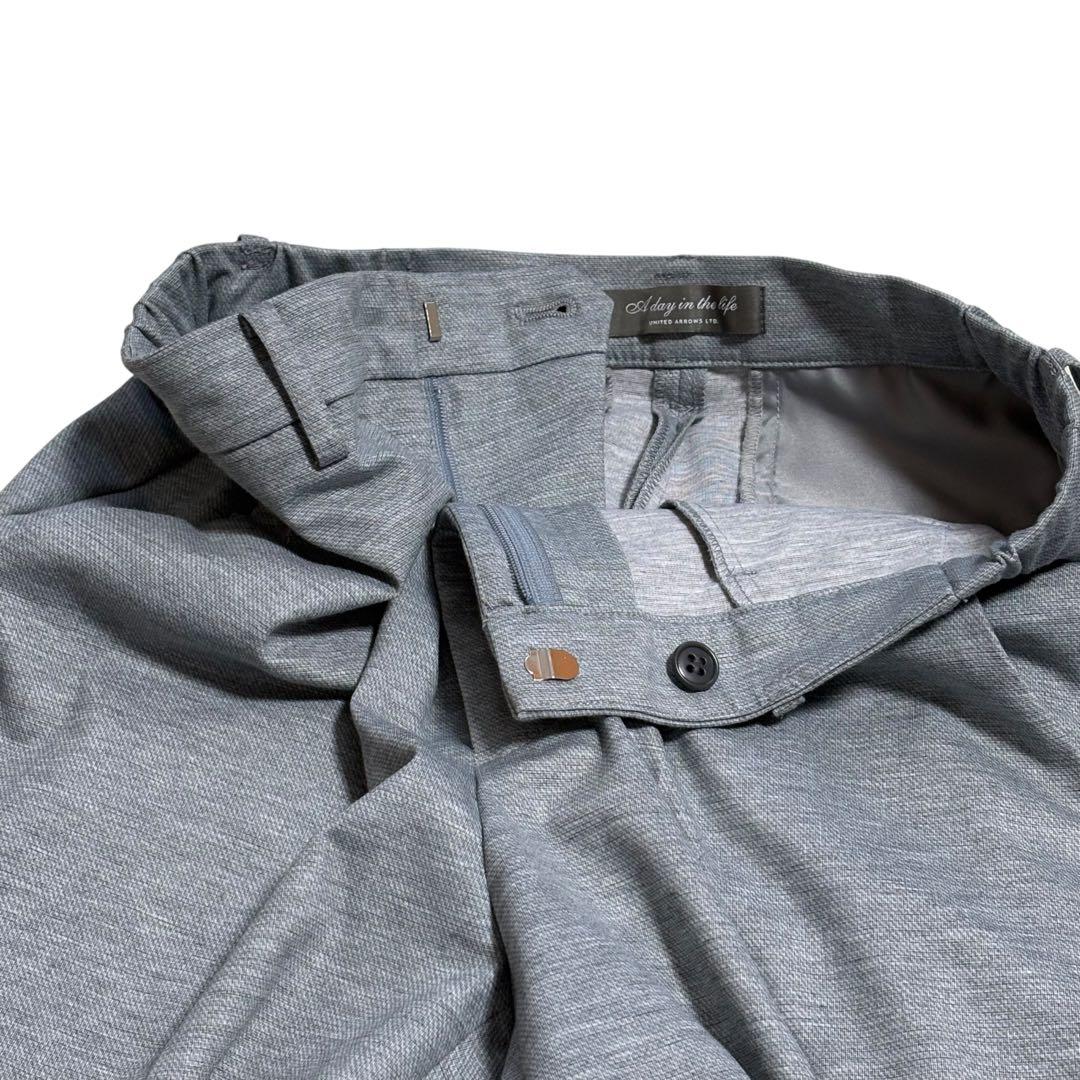 ユナイテッドアローズ☆ノーカラーパンツスーツ　ストレッチ　グレー　38