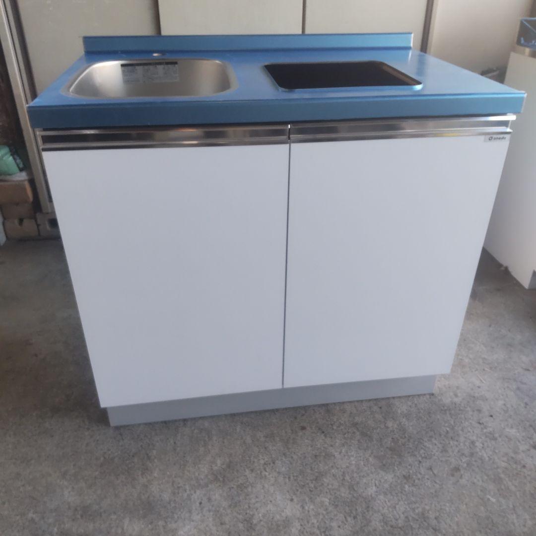 onedo シンク付きキッチンカウンター ホワイト・ブルー