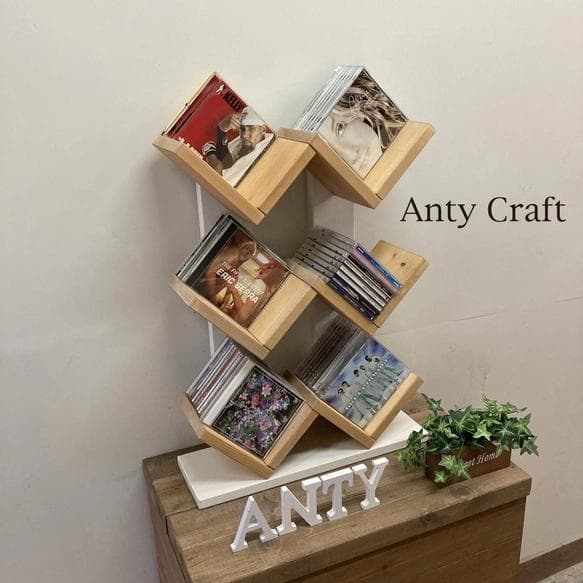 【NEW】【引取可能】大容量のCDラック CDスタンド LO/W 完成品