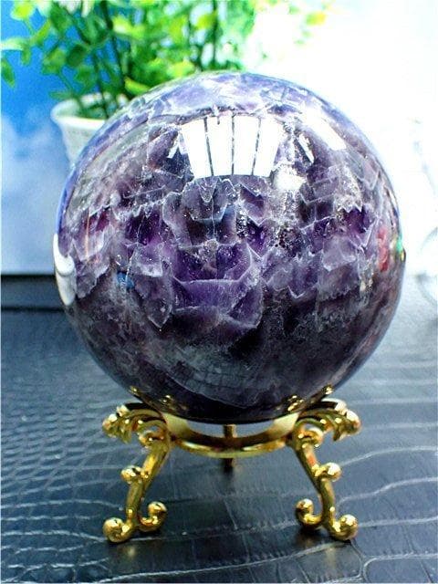 1145g天然～愛の守護石～夢幻紫水晶アメジスト丸玉B89G1/244G02B