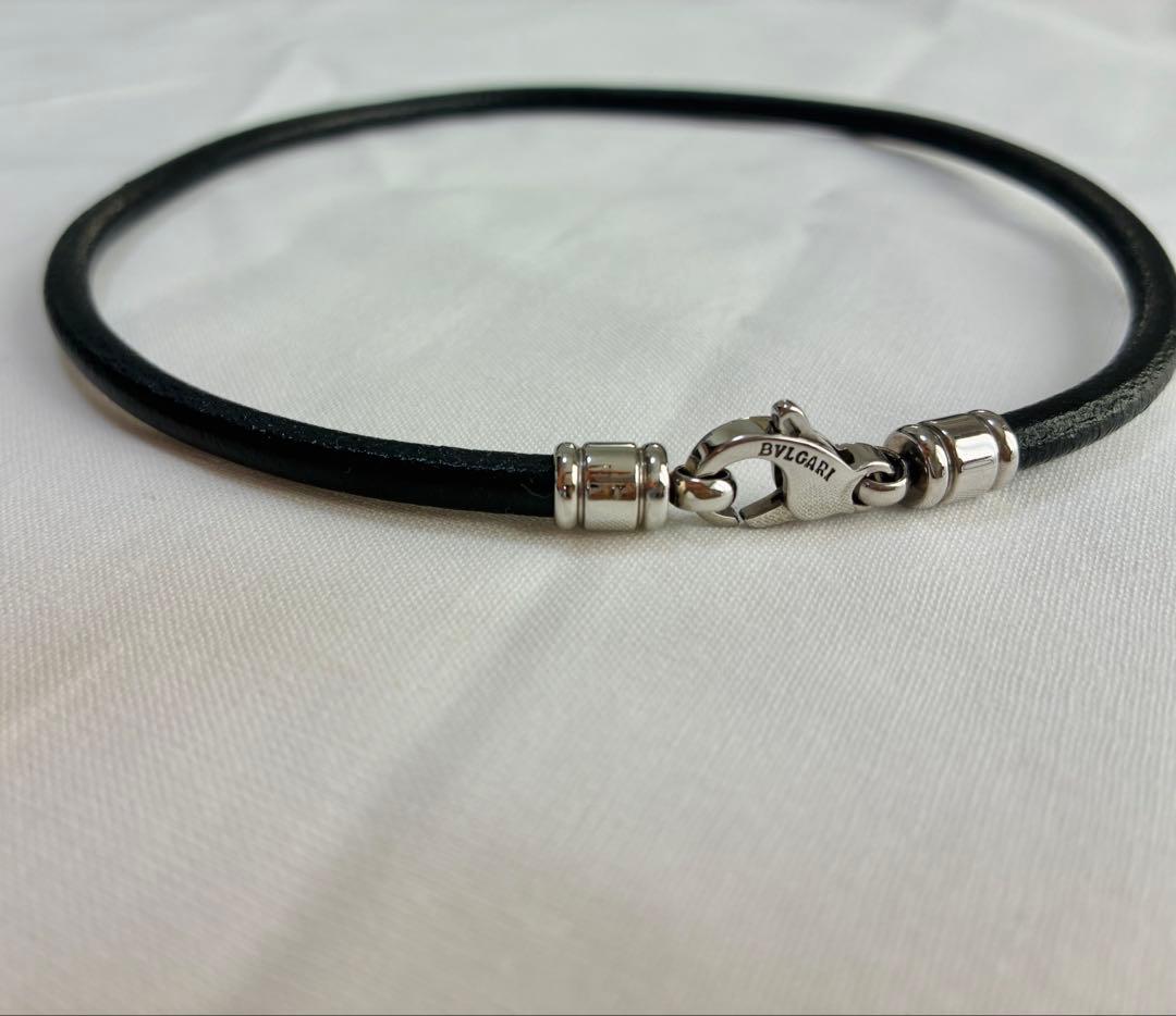 【美品】　BVLGARI チョーカー　ネックレス　ブルガリ　レザー　シルバー
