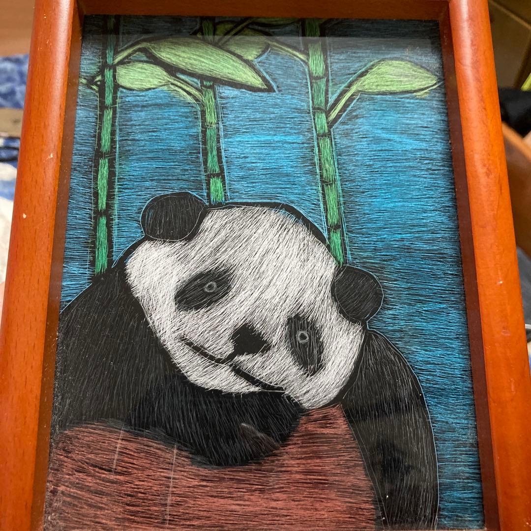 パンダ　絵画　ハンドメイド