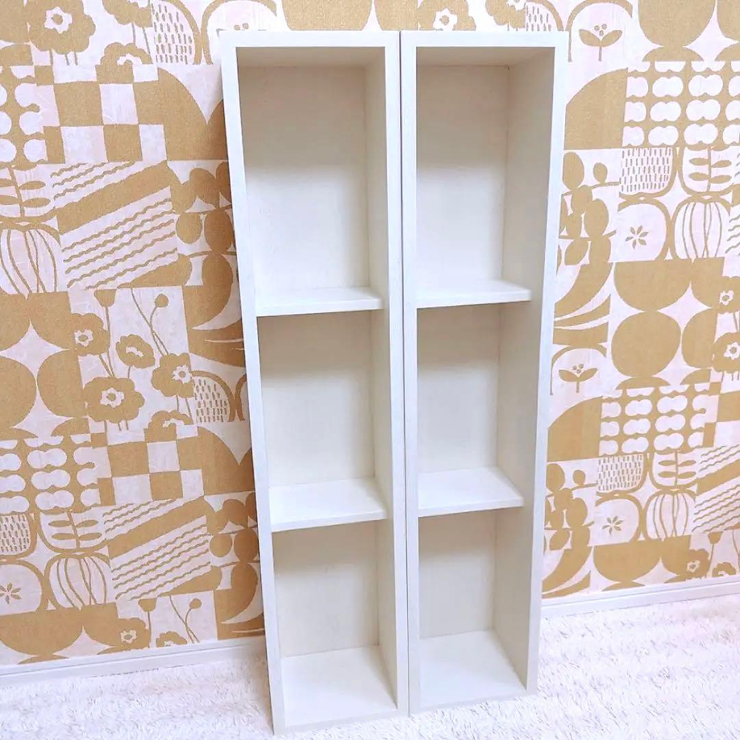 無印良品 壁に付けられる家具 箱 3マス ホワイト　2個　美品　シェルフ
