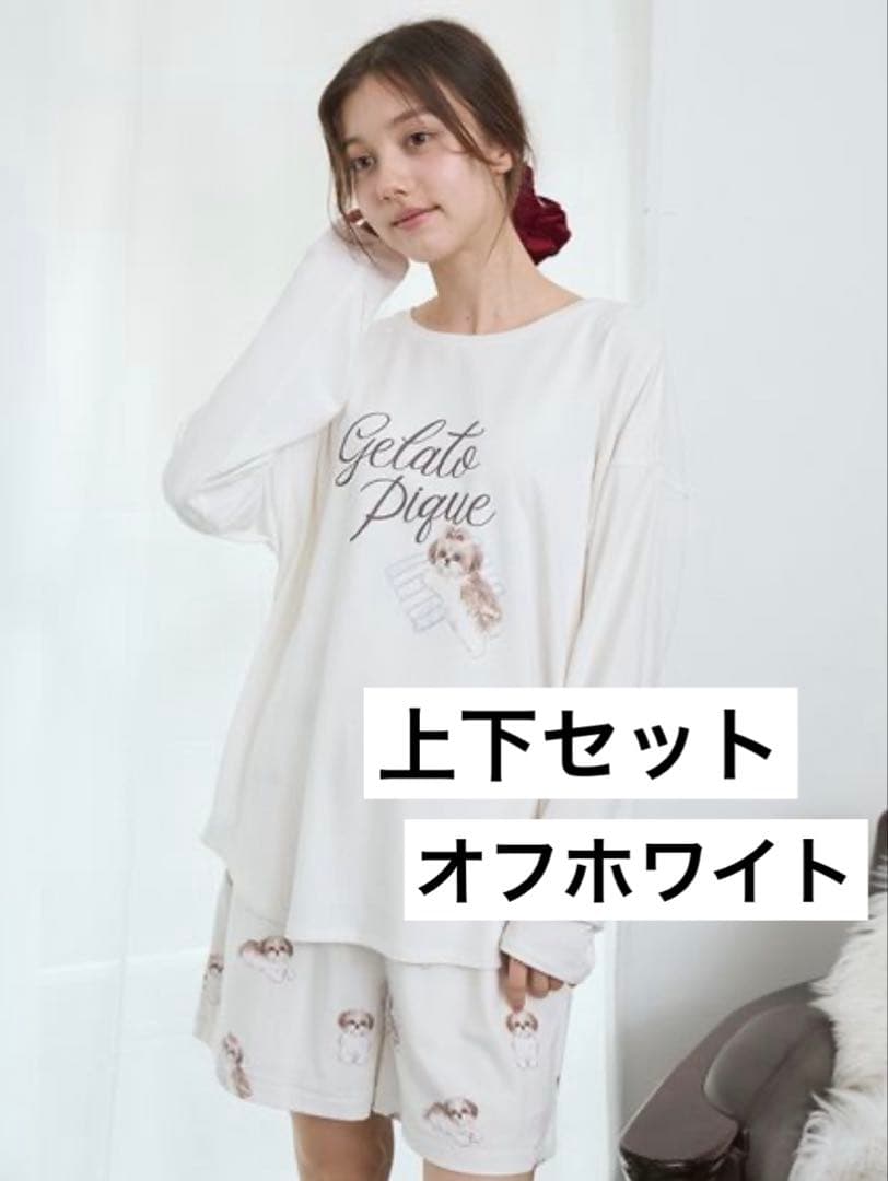 【新品】ジェラートピケ　シーズーワンポイントロンT&ショートパンツ上下セット