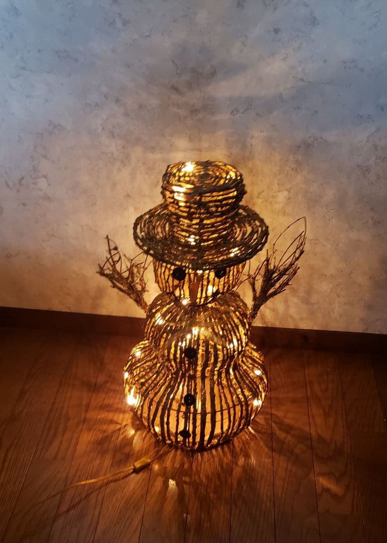 雪だるま スノーマン　スタンドライト　オブジェ
