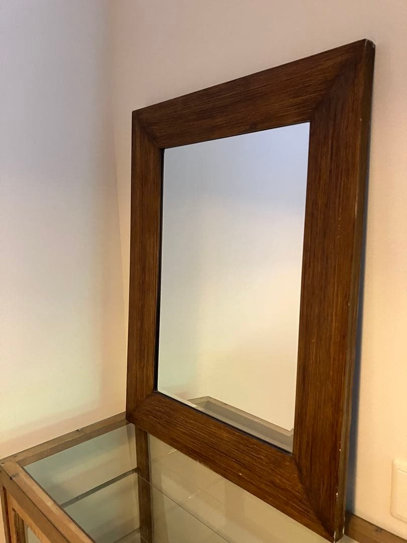木製フレーム　大型　鏡　ミラー