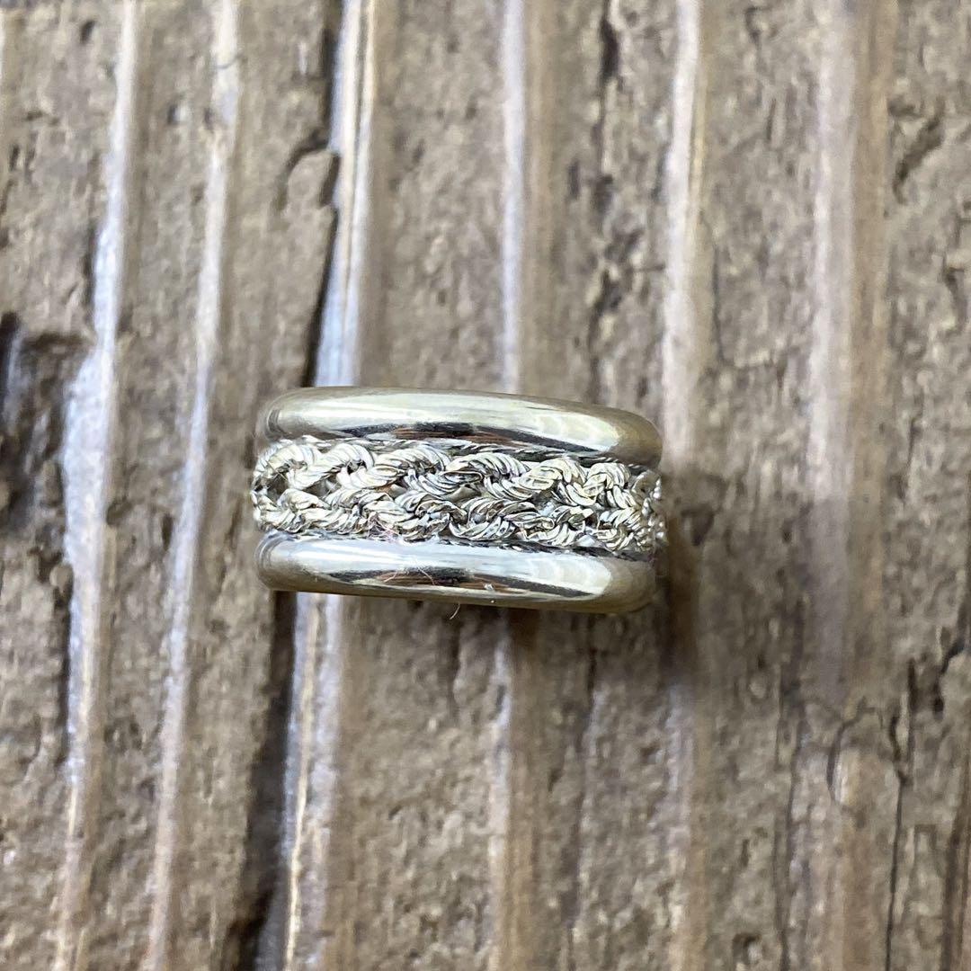 インディアンジュエリー ヴィンテージ ホワイトゴールド10k リング シルバー1