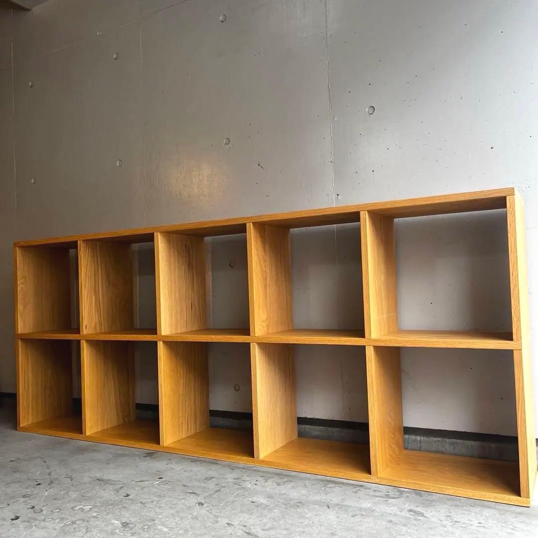 美品★無印 スタッキングシェルフセット・５段×２列・オーク材