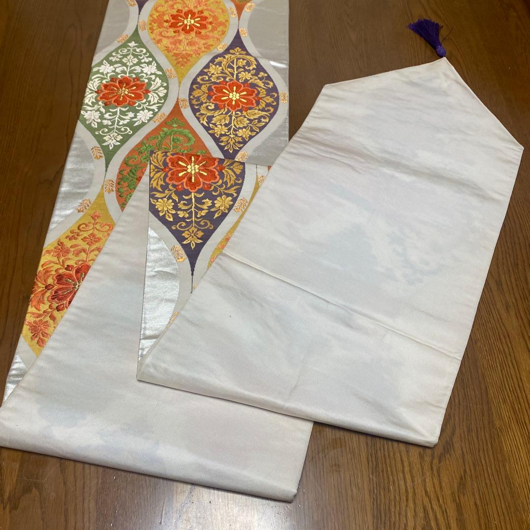 table runner 立涌華唐草　帯リメイク　正絹