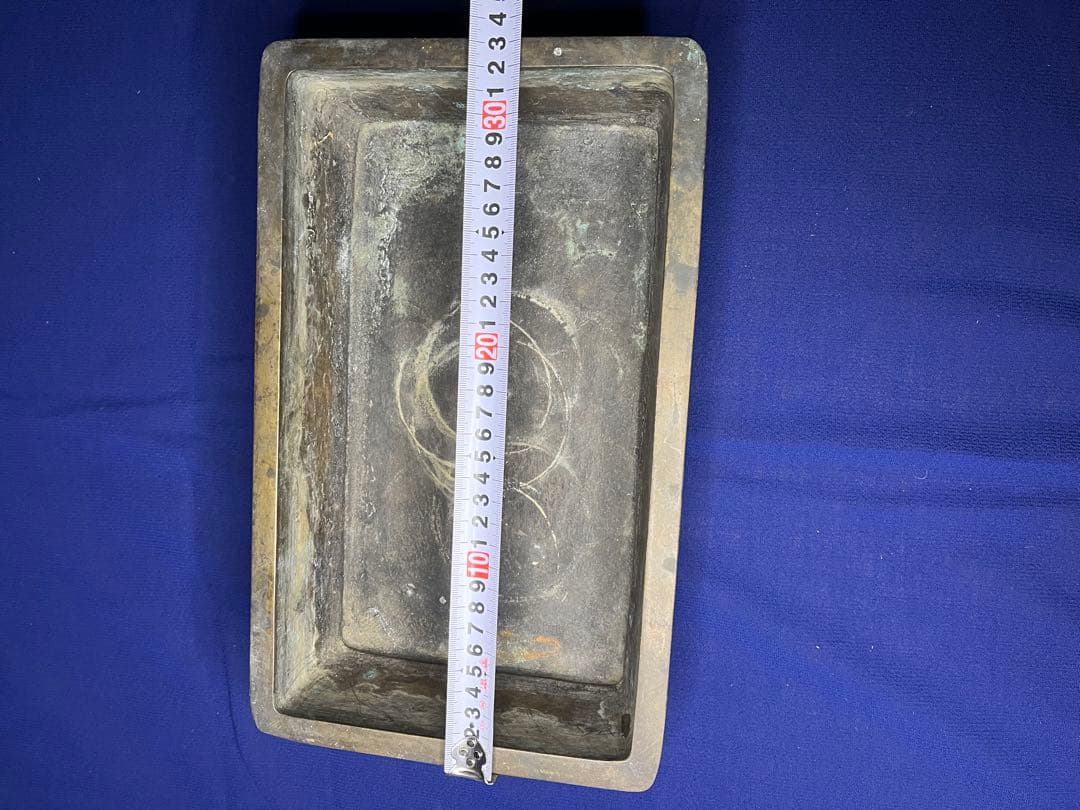 水盤　花器　約3キロ　古銅　真鍮　中国古美術　骨董