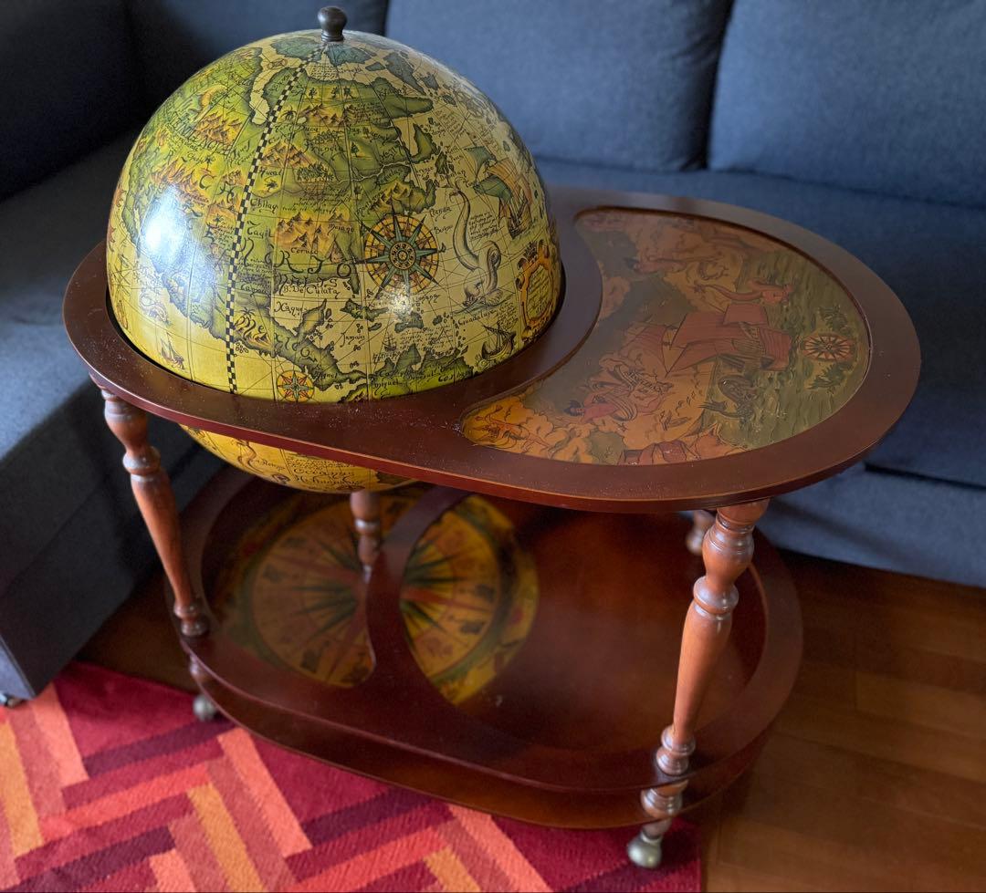 アンティーク調 地球儀型 ワゴン ワイン バーキャビネット 希少 オシャレ！