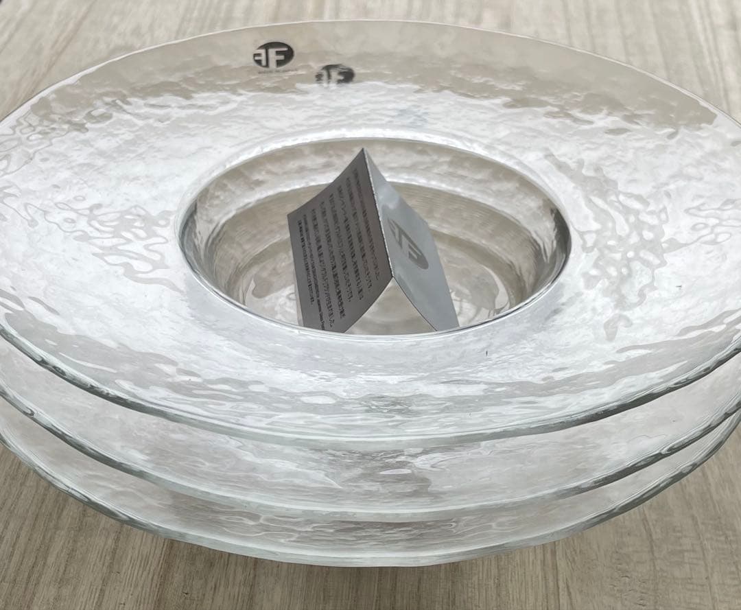 9枚　北洋硝子 石塚硝子　ガラス工芸皿 ダブルF リムレット　津軽びいどろ系