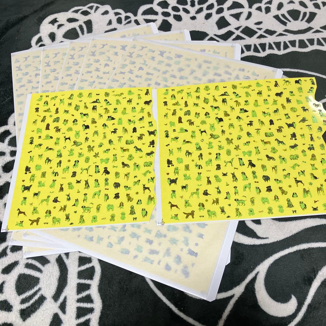 【新品未使用】ガラス用ワンコ大集合転写紙7枚