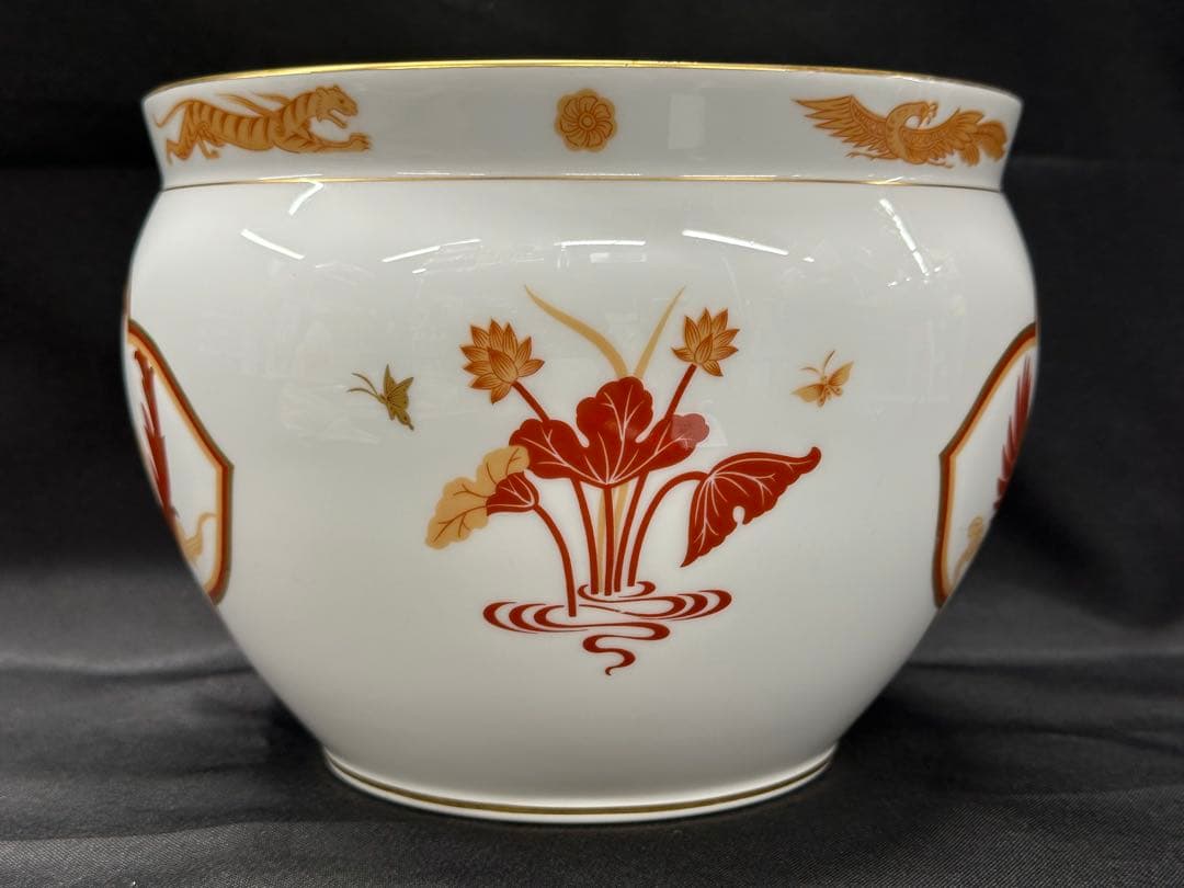 【USED】大倉陶園　大倉　四神之内　四神　朱雀　限定版　花瓶　壺