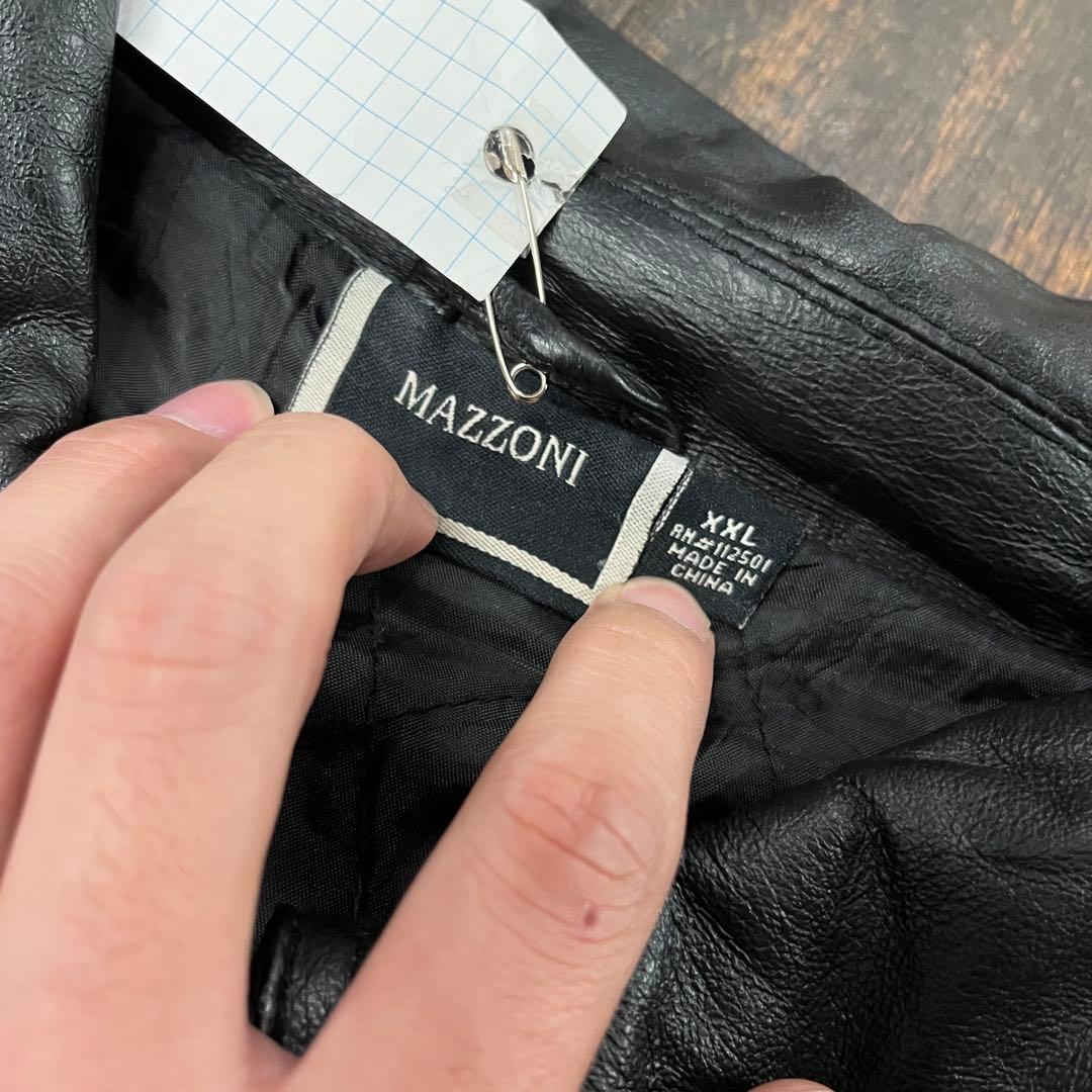 ブラックレザーアウター XXL オーバーサイズ レザージャケット ストリート