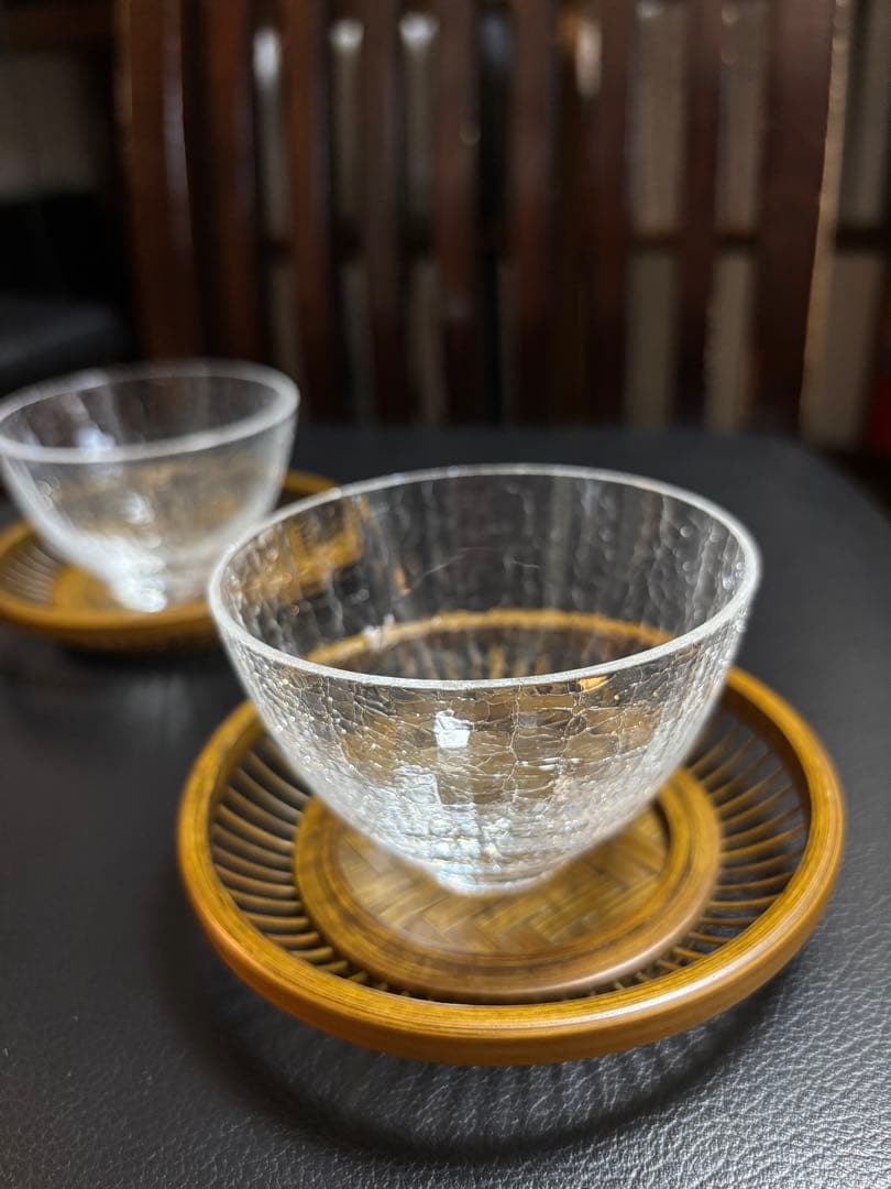 たち吉　冷茶器と茶托　雪あかり　2客