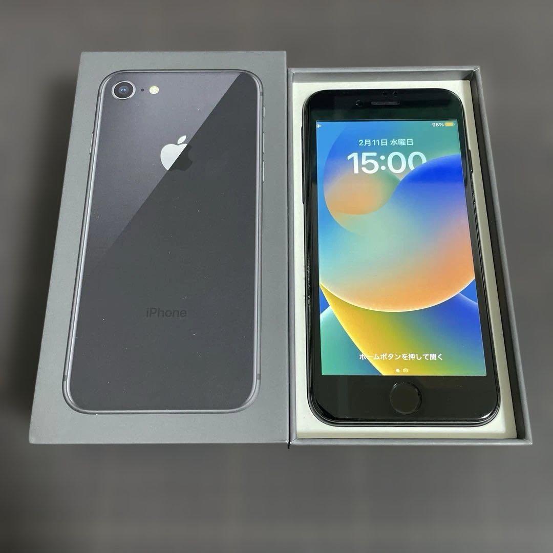 iPhone 8 64GB SIMフリー スペースグレイ バッテリー76%