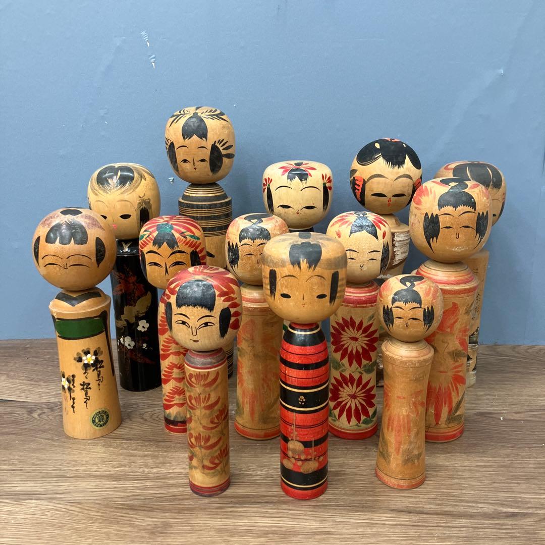 D-3 昭和レトロ 伝統こけし 16本セット 大量まとめ売り 作家物 銘あり