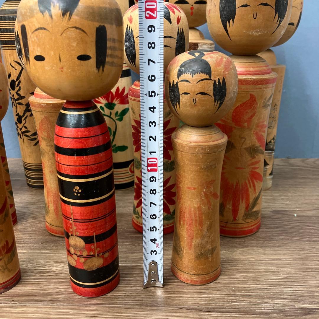 D-3 昭和レトロ 伝統こけし 16本セット 大量まとめ売り 作家物 銘あり