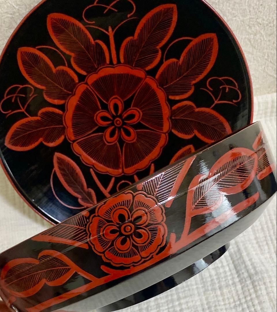 吉野塗　吉野絵　喰籠 大鉢