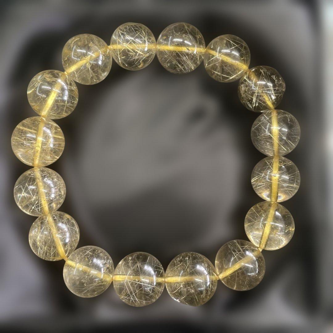 ルチルクォーツ ブレスレット 13mm ~14mm 17.5 cm