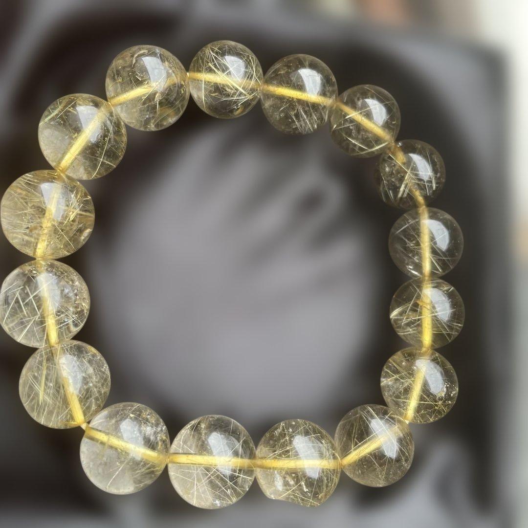 ルチルクォーツ ブレスレット 13mm ~14mm 17.5 cm