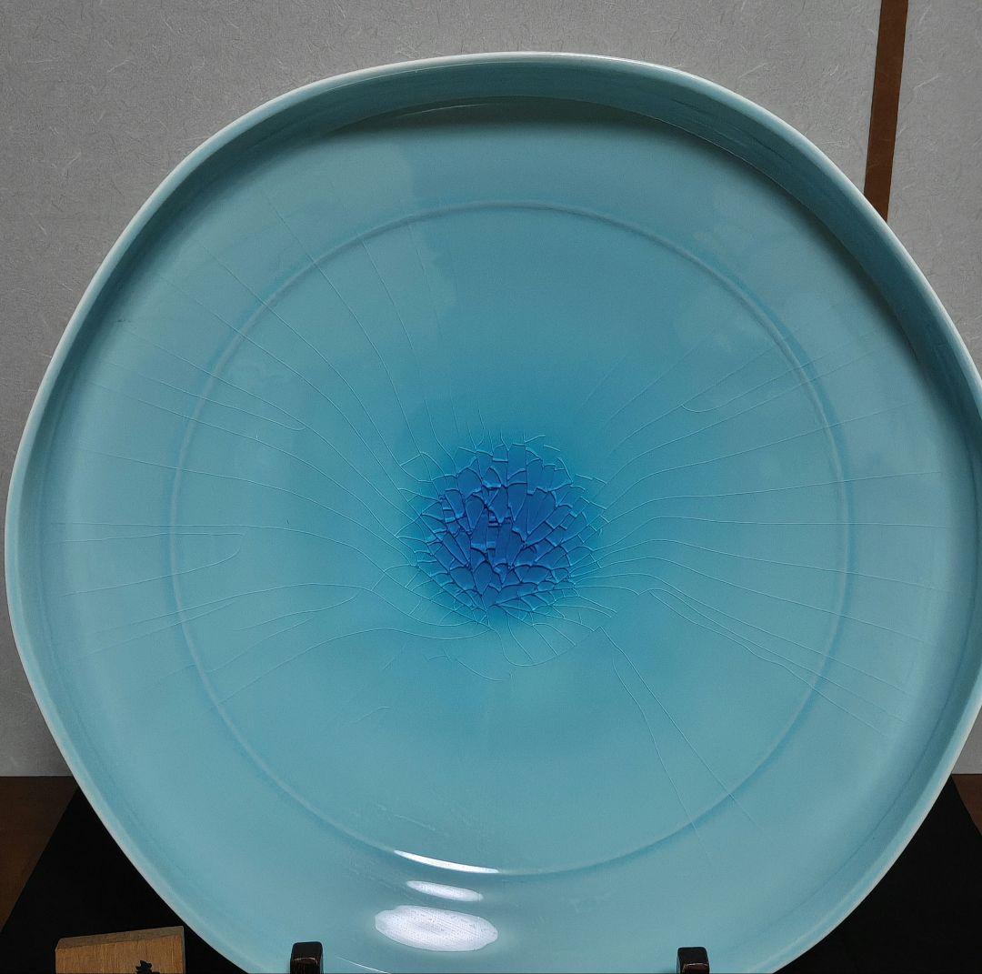 (日本工芸会正会員)西山勇作　【天青瓷線文深鉢】　美術展出品作品　一点もの