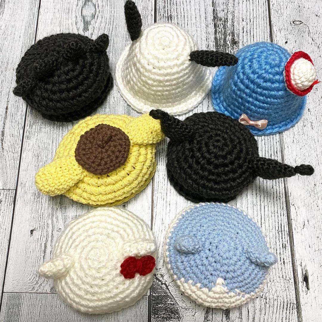 ぬい服　耳付き帽子7点