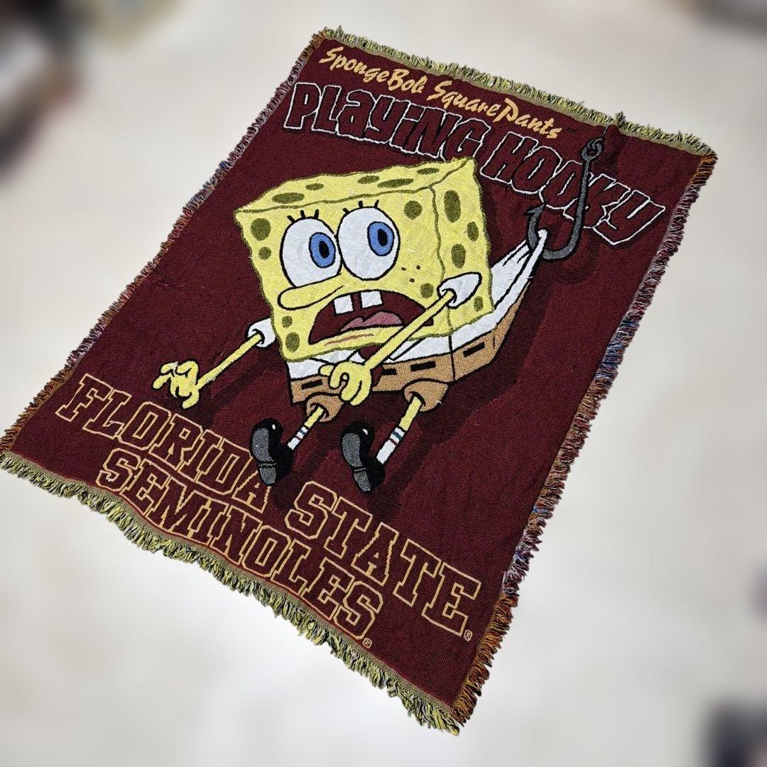スポンジボブ　ブランケット　マルチカバー　ソファカバー　ラグ　135x105