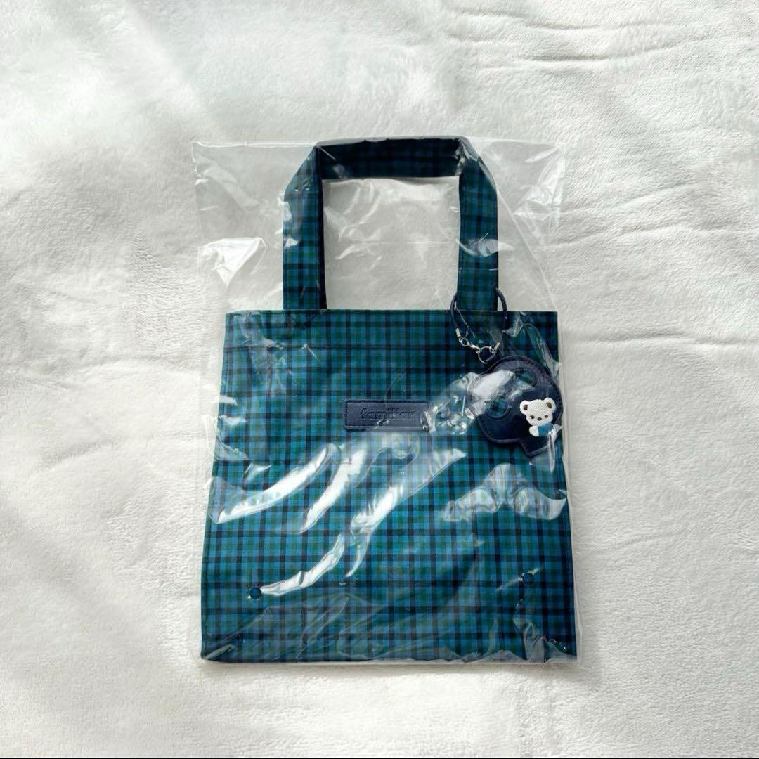 新品未開封⭐︎ファミリア　トートバッグ ファミリアチェック　青　ブルー　緑