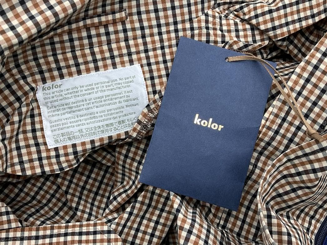 サイズM【新品】Kolor レイヤードガンクラブチェックコート CH