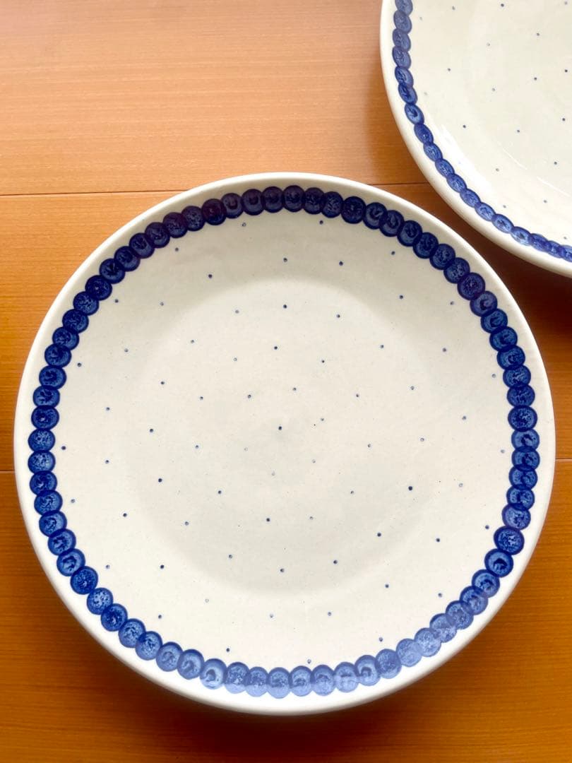 2枚セット ポーランド食器　ポーリッシュポタリー ツェラミカ ドット プレート