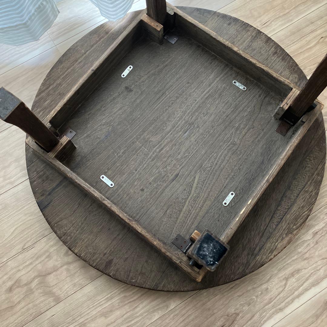 【レトロ】木製ちゃぶ台　約75cm