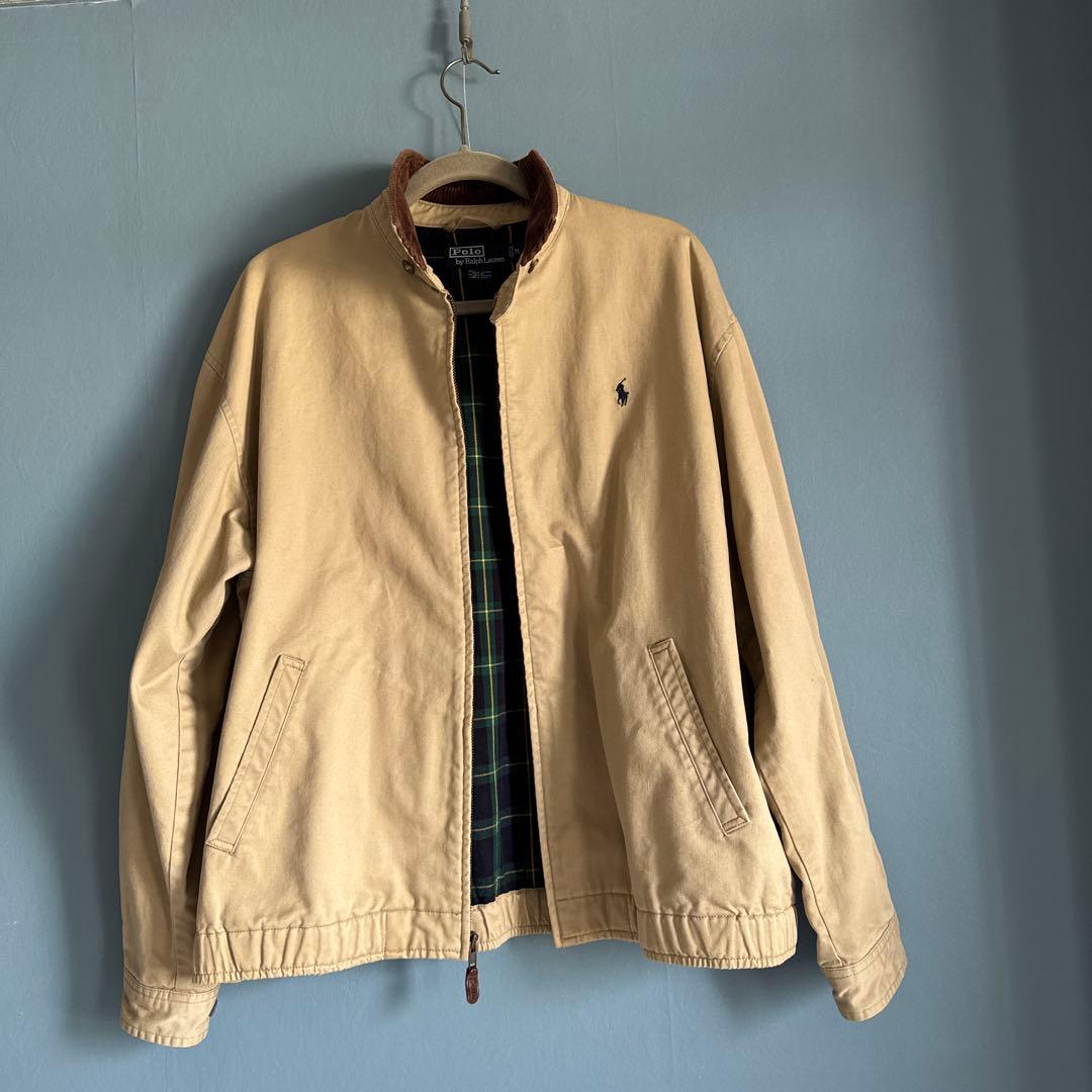 メンズ　ポロラルフローレン　 ベージュ色、ジップアップジャケット