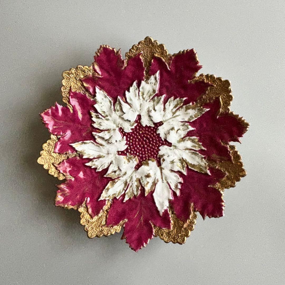 アンティーク　マイセン　豪華なリーフプレート　Meissen【稀少品・美術品】