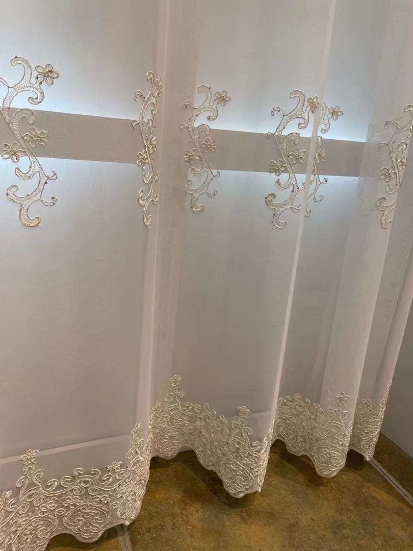 レースカーテン 2枚入り オーダー サイズ 両開き 高級 送料無料 おしゃれ