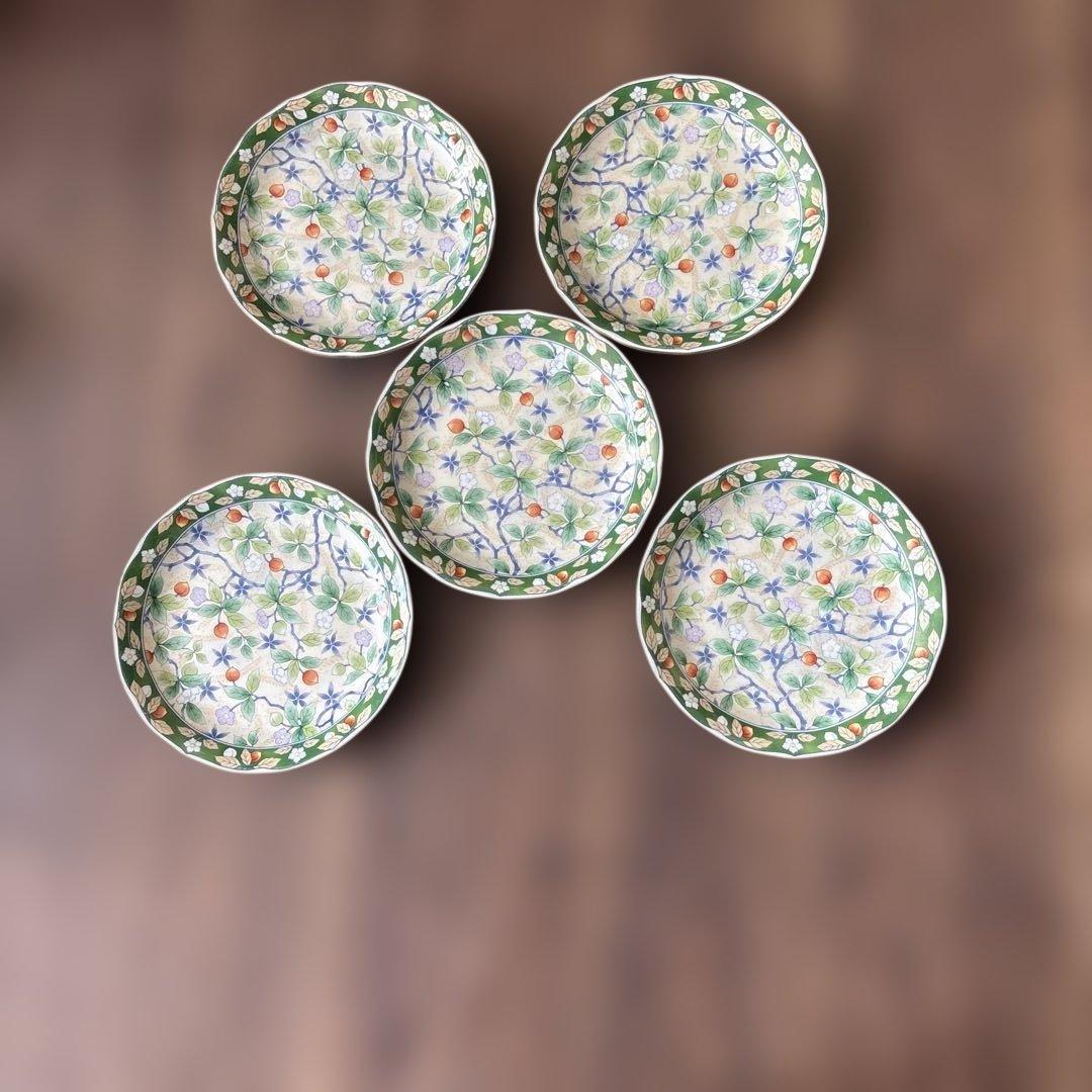 使用回数少なめの美品美濃焼 庫山窯 金彩銘々皿5枚セット　懐石料理