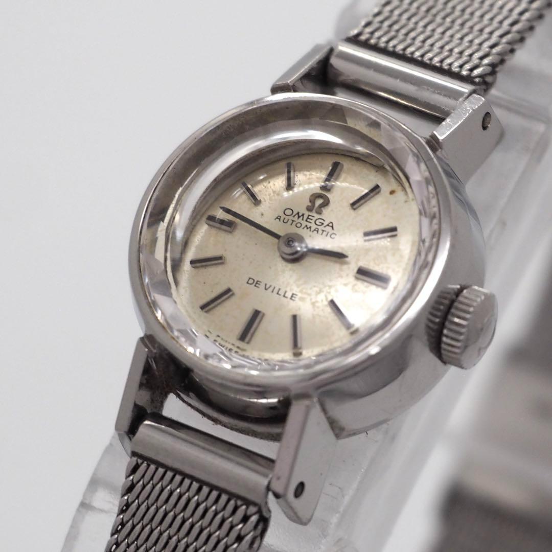 7 稼働　OMEGA　デビル　レディース　時計　自動巻き　AT カットガラス