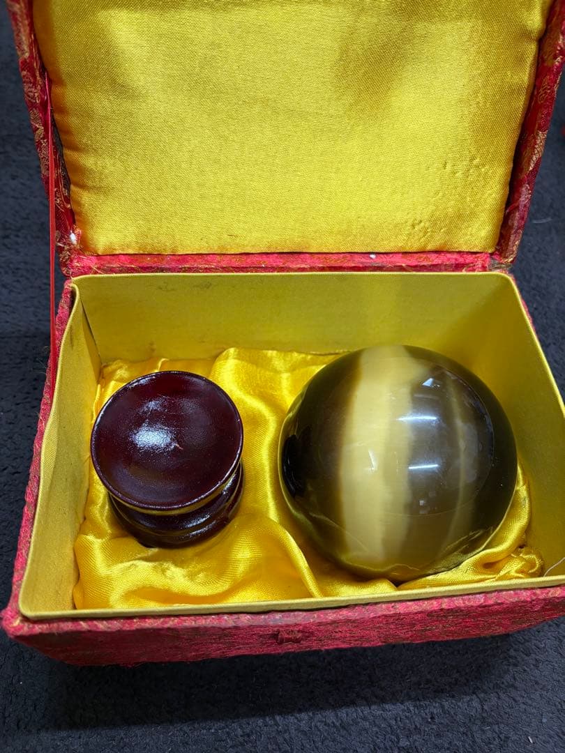 タイガーアイ　猫目石　開運安パワーストーン　運気上昇　約100mm 大玉