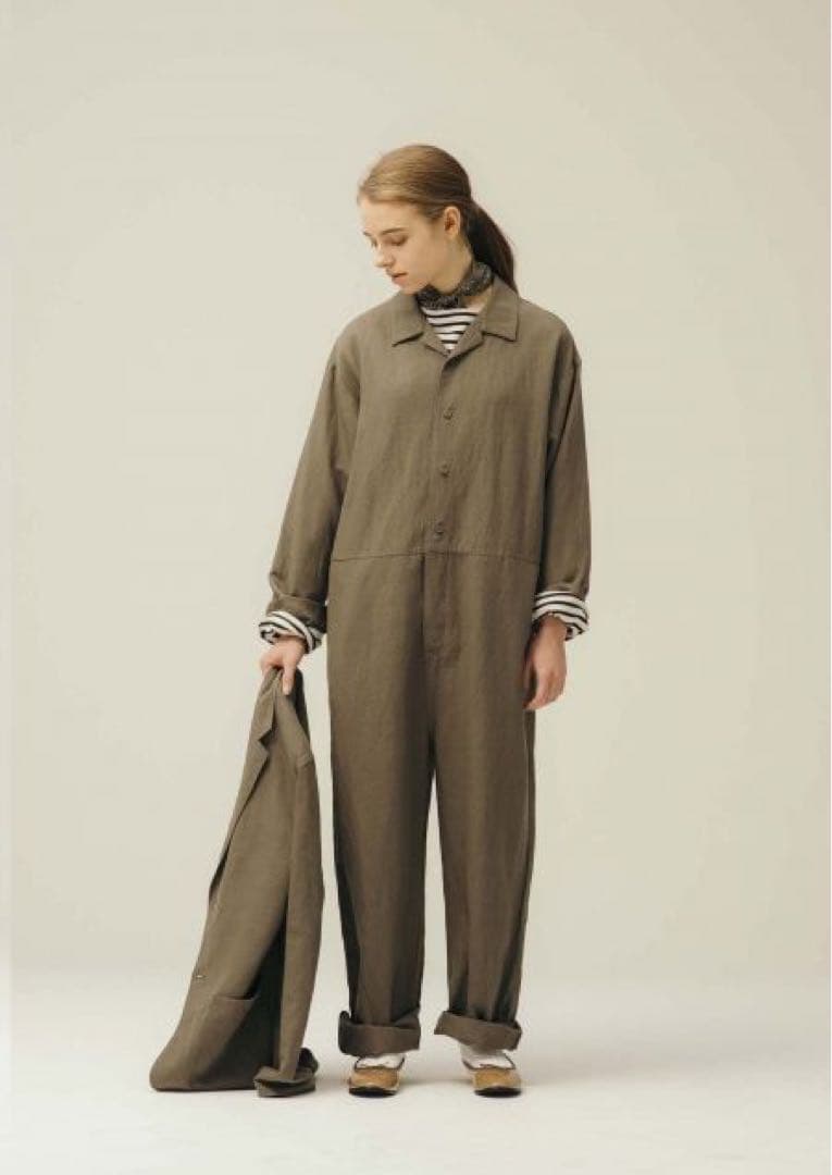 LENO ウールリネンオーバーオール