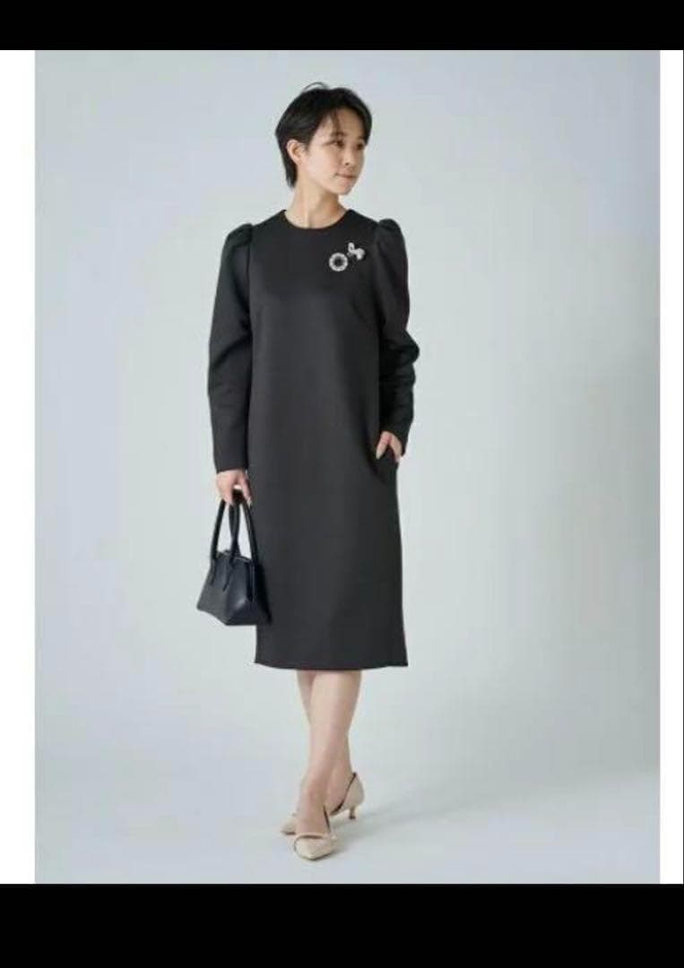 【新品ダグ付】　セルフォード　近年モデル　コクーンパンチドレス ネイビー 38