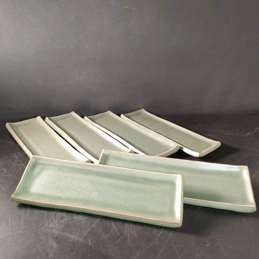 C28-1/木村将人/長角皿6客/飾皿/盛皿/菓子皿/和食器/懐石料理/懐石道具