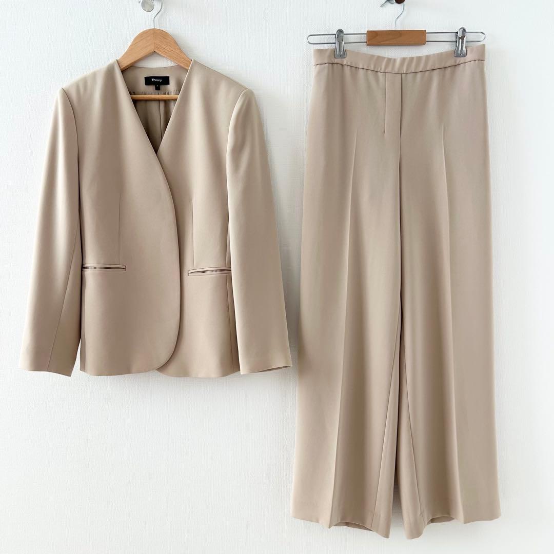 Theory パンツスーツセットアップ　ベージュ