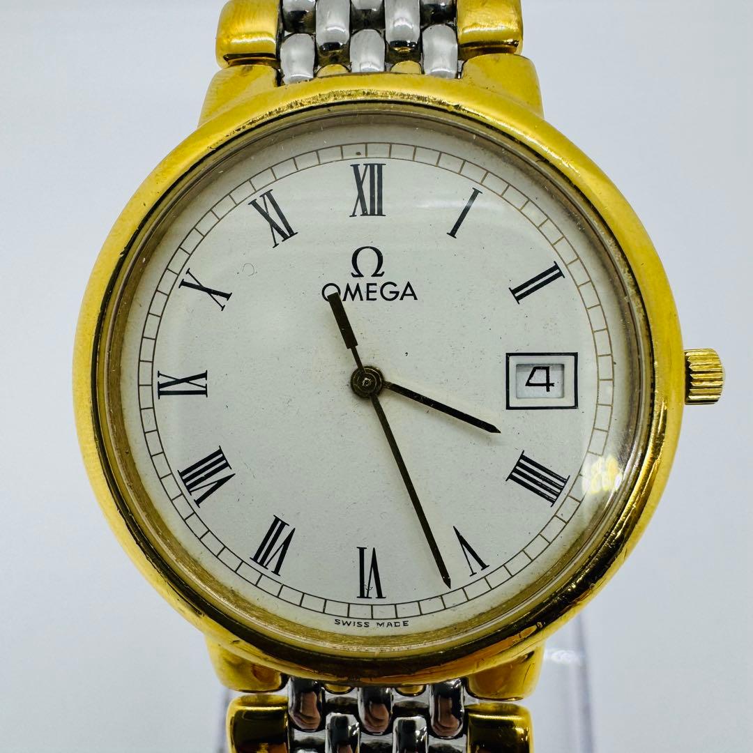 ✨OMEGA✨オメガ✨デイト✨ホワイト文字盤✨コンビ✨クォーツ✨腕時計✨