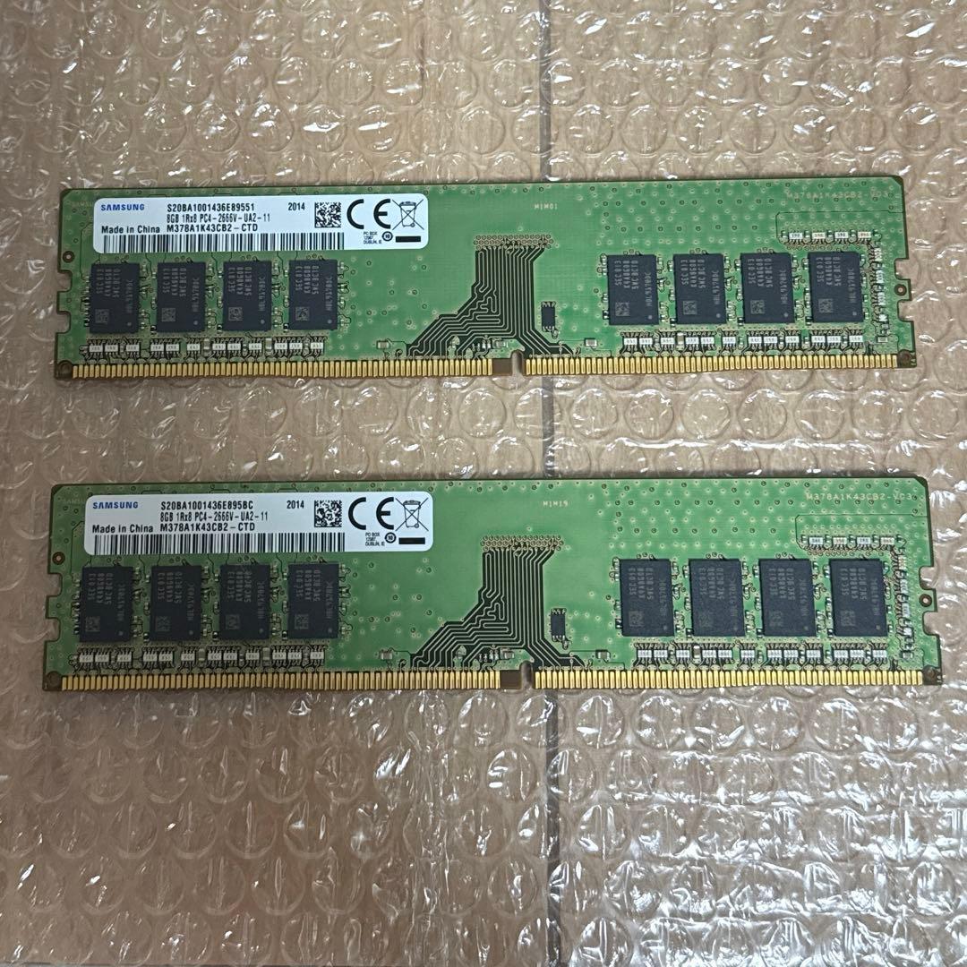 Samsung DDR4 2666 8GB x2枚　デスクトップ用メモリ