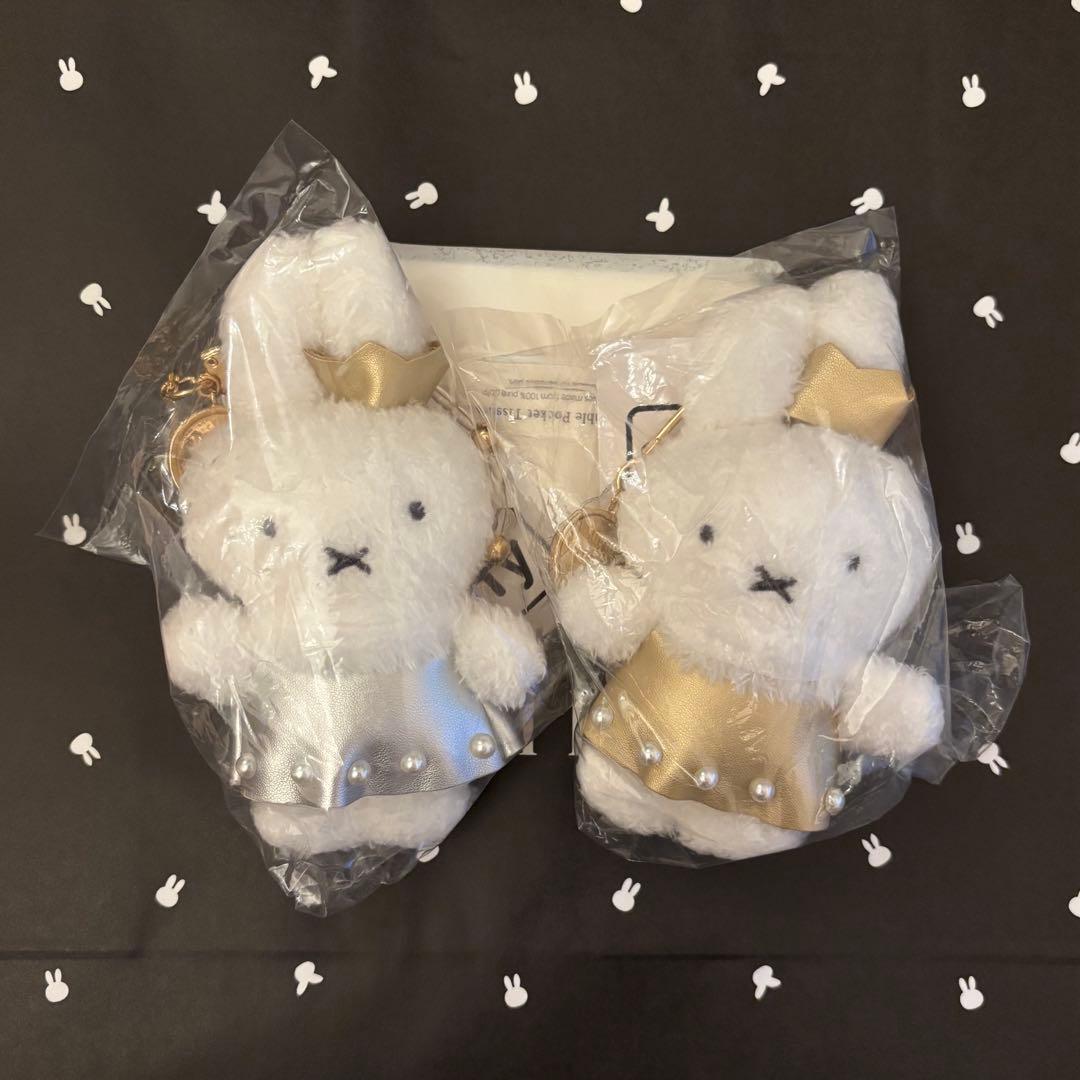 【渋谷限定】金銀２つセットmiffy バッグチャームMIIAコラボ ミッフィー