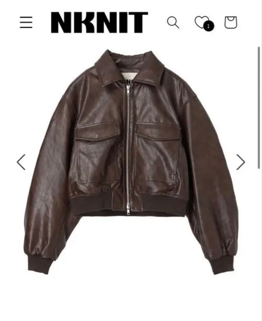 新品NKNIT synthetic leather jacket BROWN 0