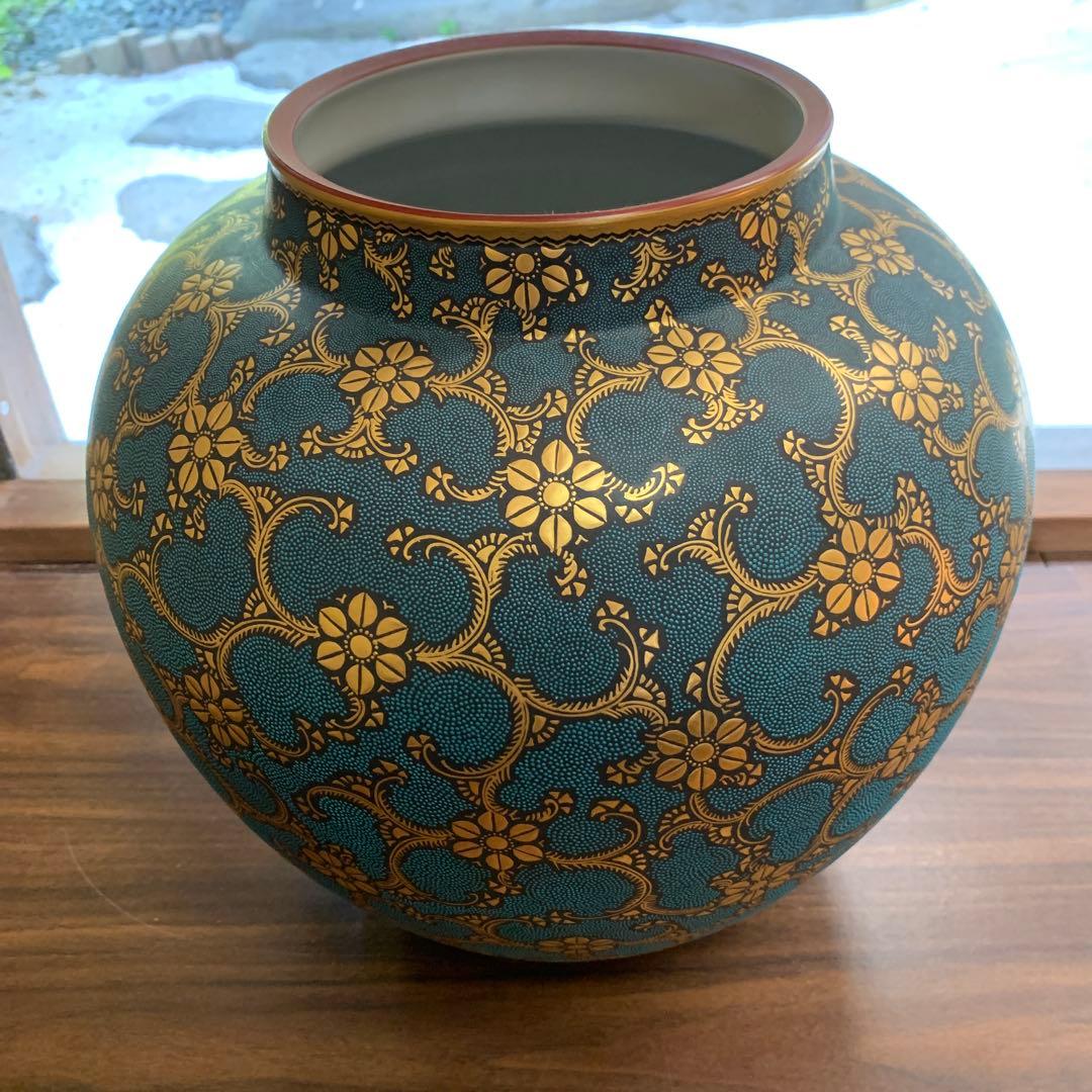 渦打青粒唐草　花瓶