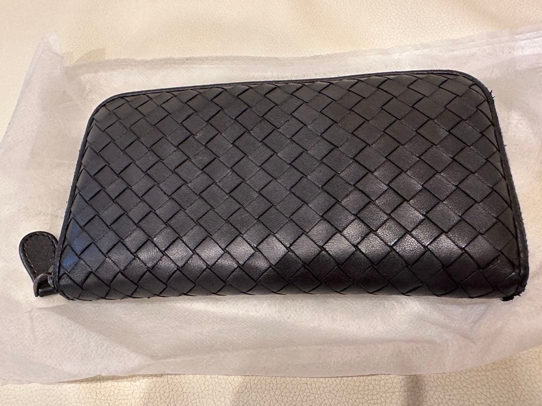 ボッテガ　イントレチャート　ラウンドファスナー　長財布　ダークブラウン　財布